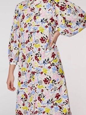 Gorman Floral Print Shirt Dress with Multicolor Motifs